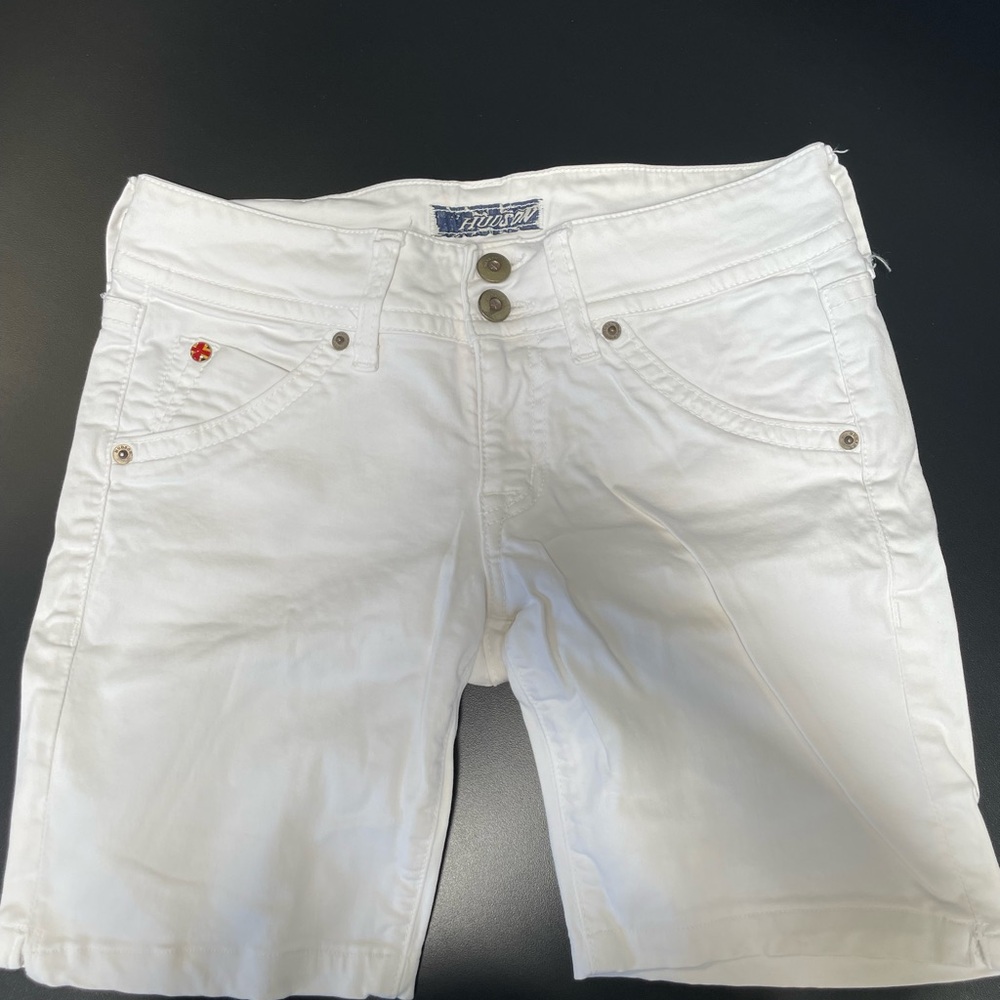Hudson White Denim Shorts